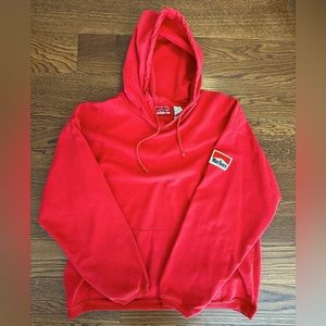 Vintage 90’s Marlboro County Store Heavy Red Kangaroo Hoodie XL